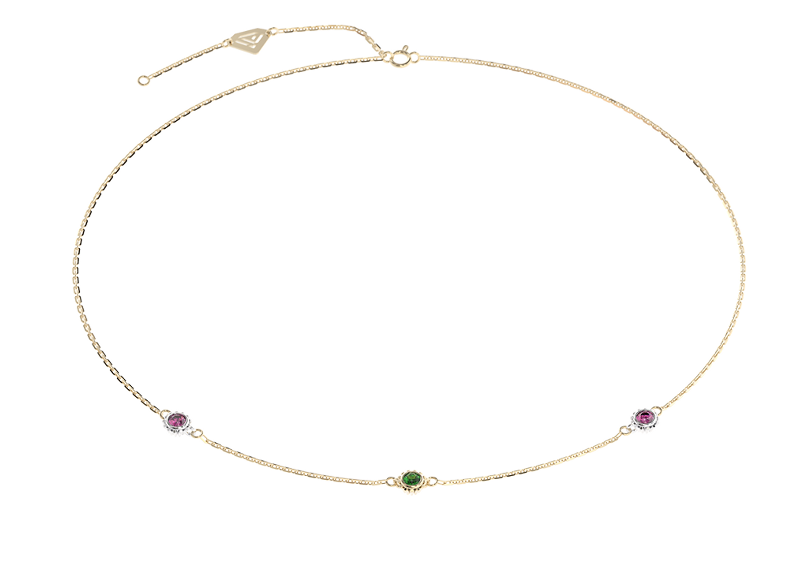Choker z tsaworytem i różowymi szafirami Colorful Stories