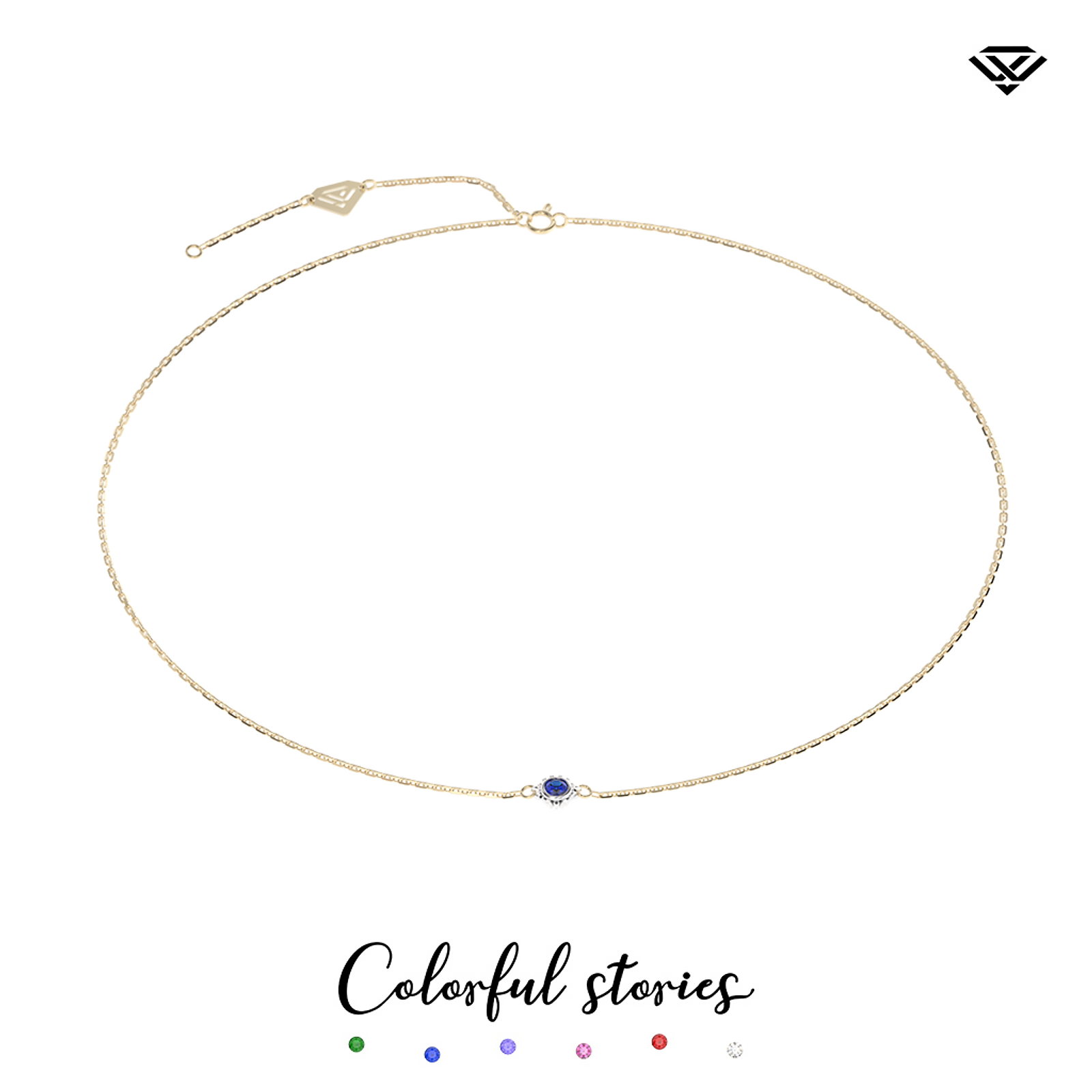 Choker z szafirem ceylońskim Colorful Stories
