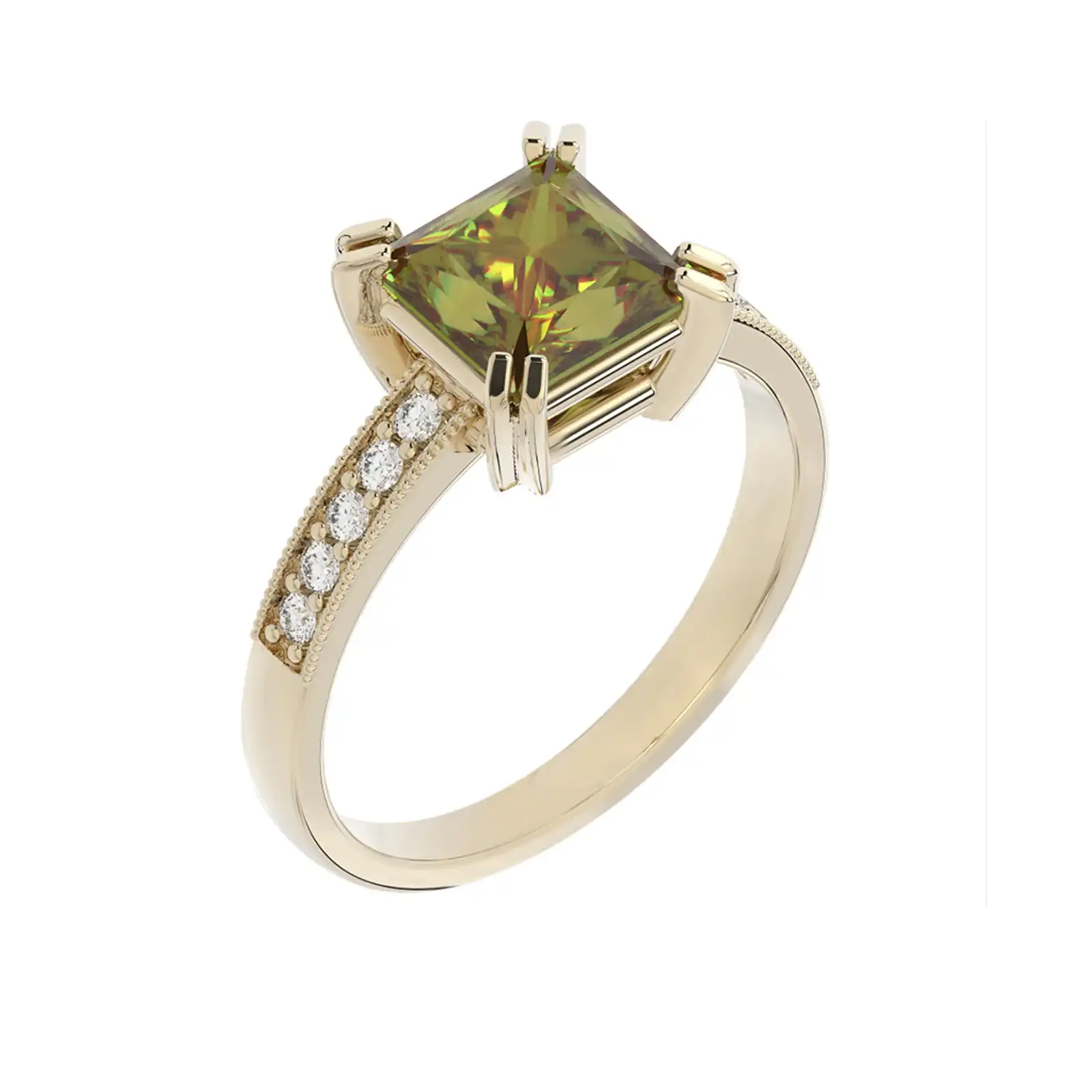 Thumbnail: Pierścionek - kolekcja Csarite z diamentami - princess cut