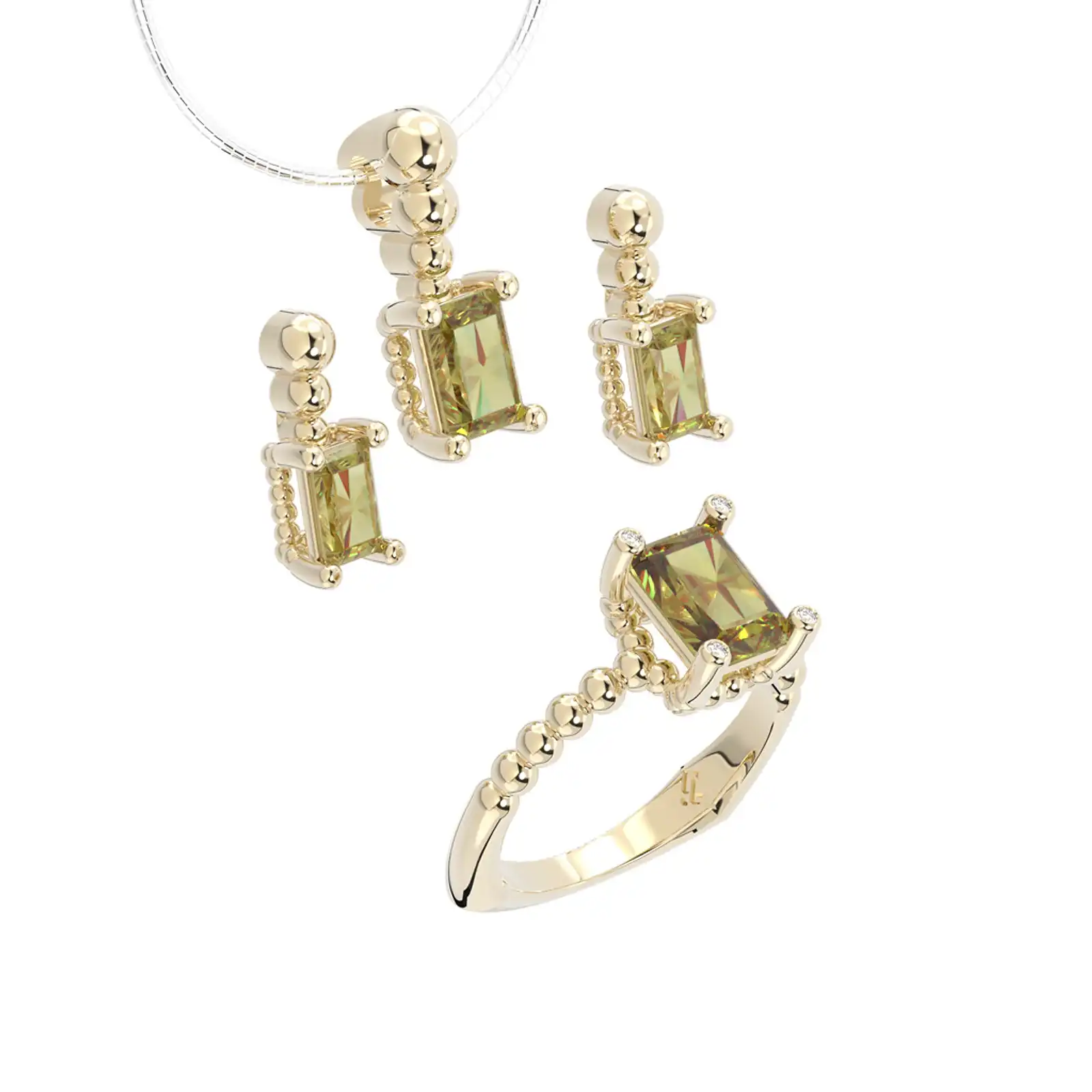 Thumbnail: Komplet biżuterii - kolekcja Csarite z diamentami - antique cut