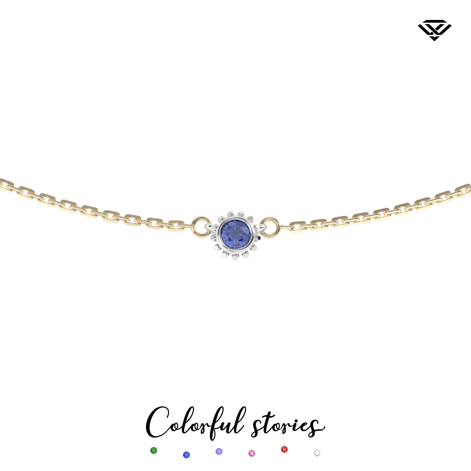 Thumbnail: Choker z szafirem ceylońskim Colorful Stories