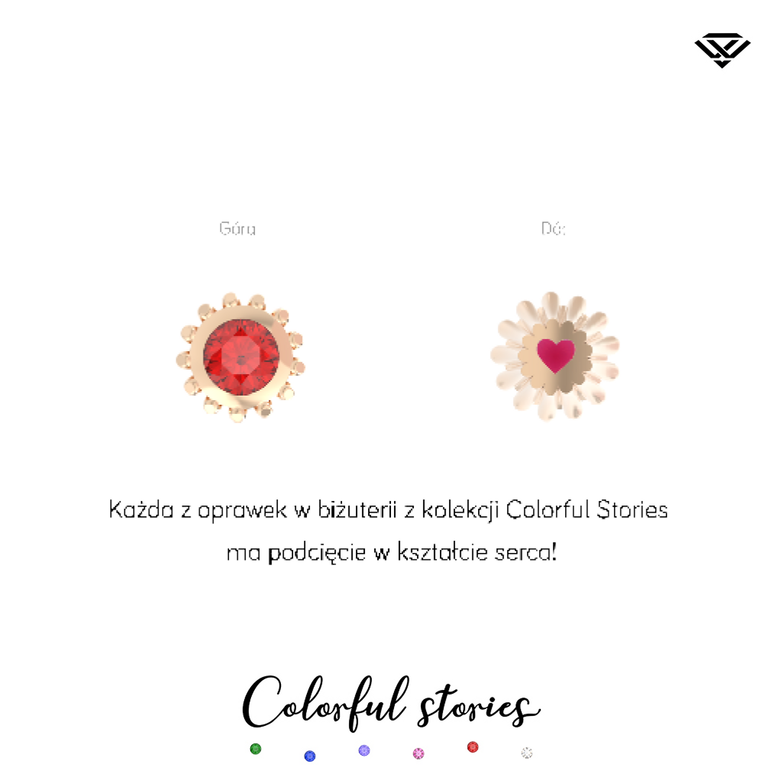 Thumbnail: Pierścionek classic z diamentem Colorful Stories