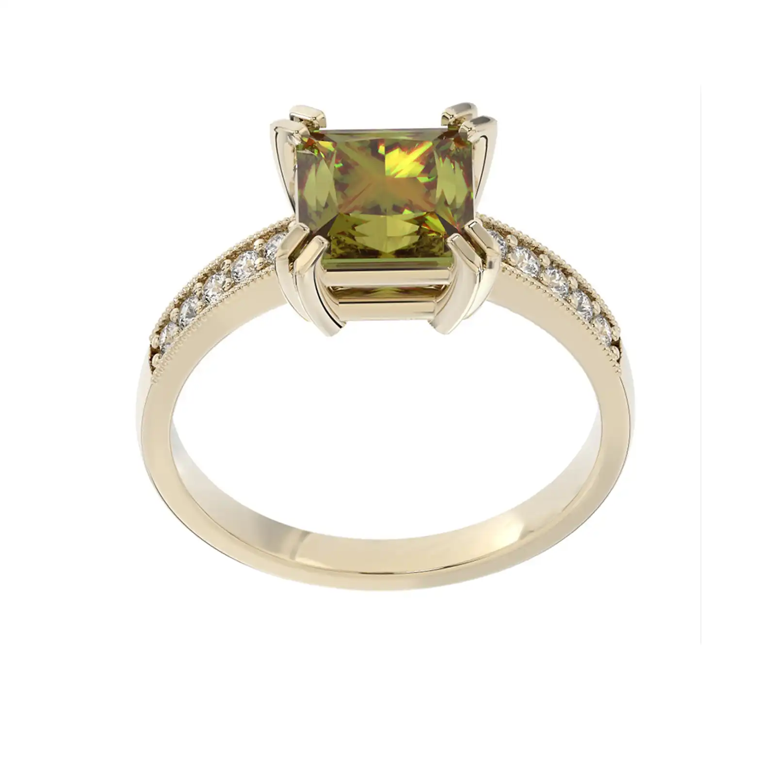Thumbnail: Pierścionek - kolekcja Csarite z diamentami - princess cut