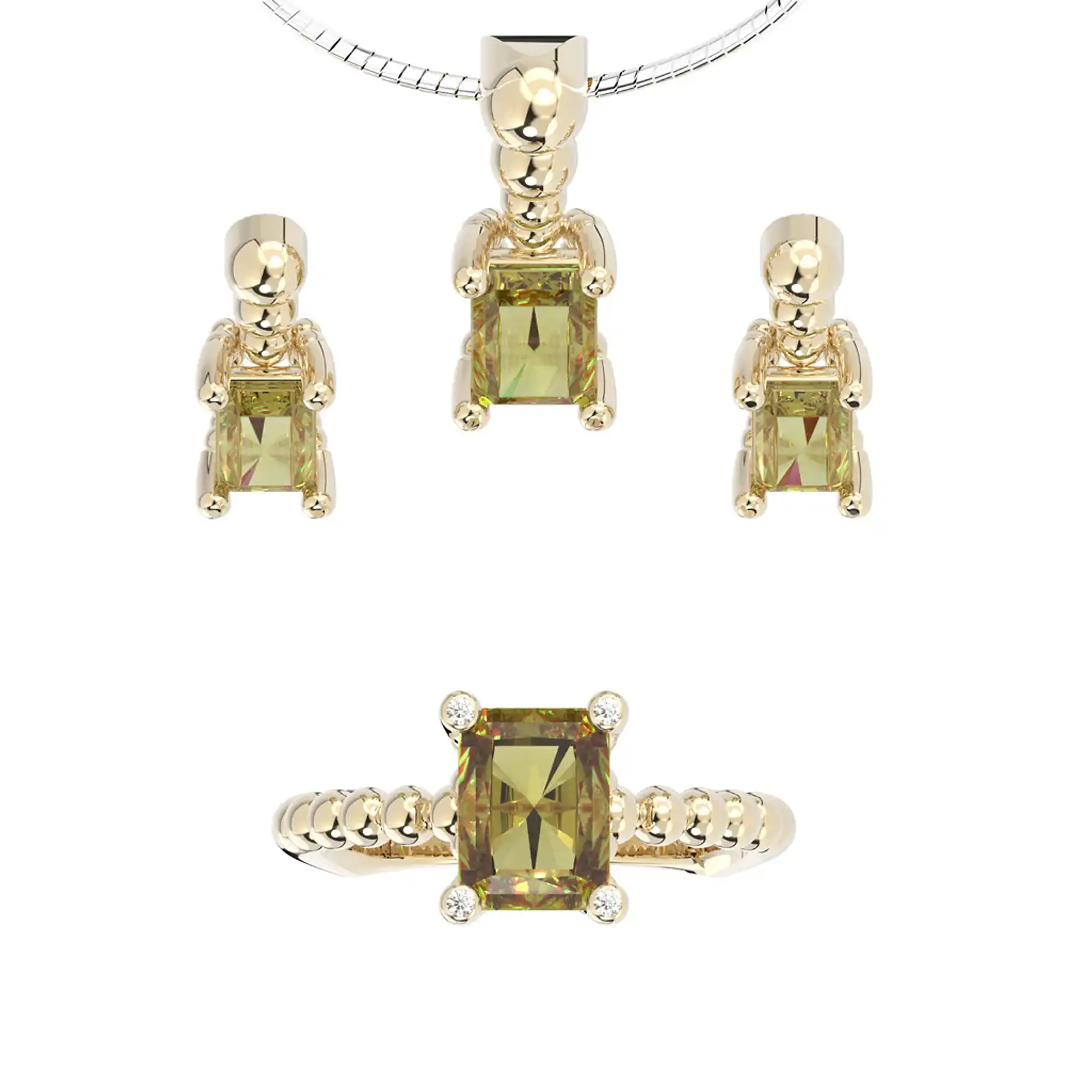 Thumbnail: Komplet biżuterii - kolekcja Csarite z diamentami - antique cut