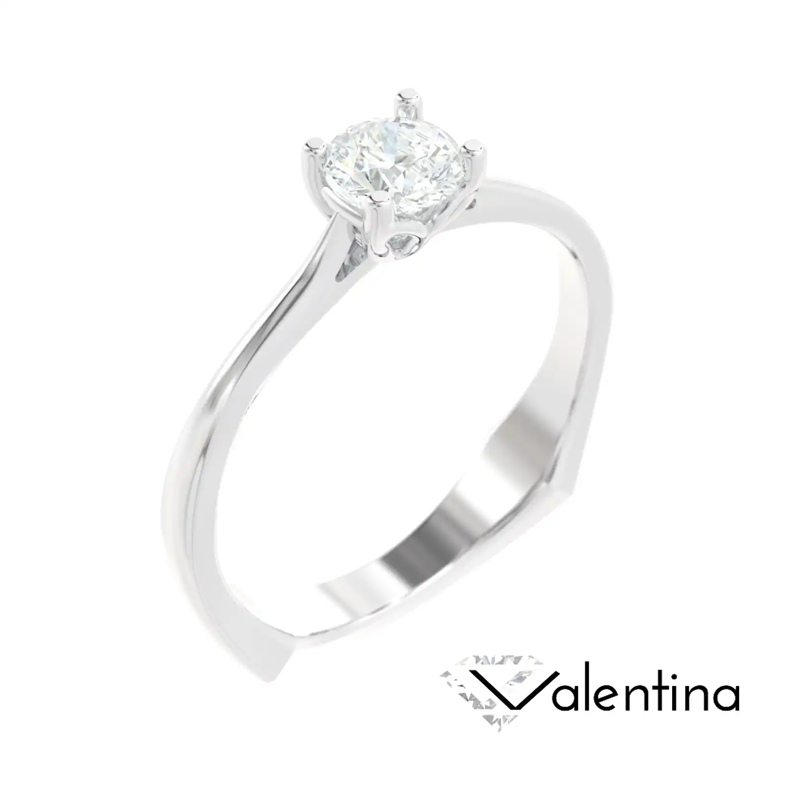 Thumbnail: "Valentina" pierścionek z diamentem z platyny