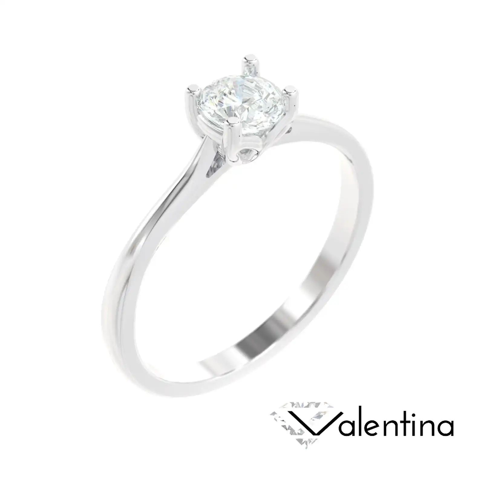 Thumbnail: "Valentina" pierścionek z diamentem z platyny